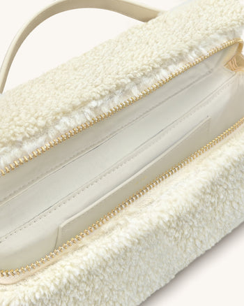 Thea Borsa a Mano in Eco Pelliccia - Crema