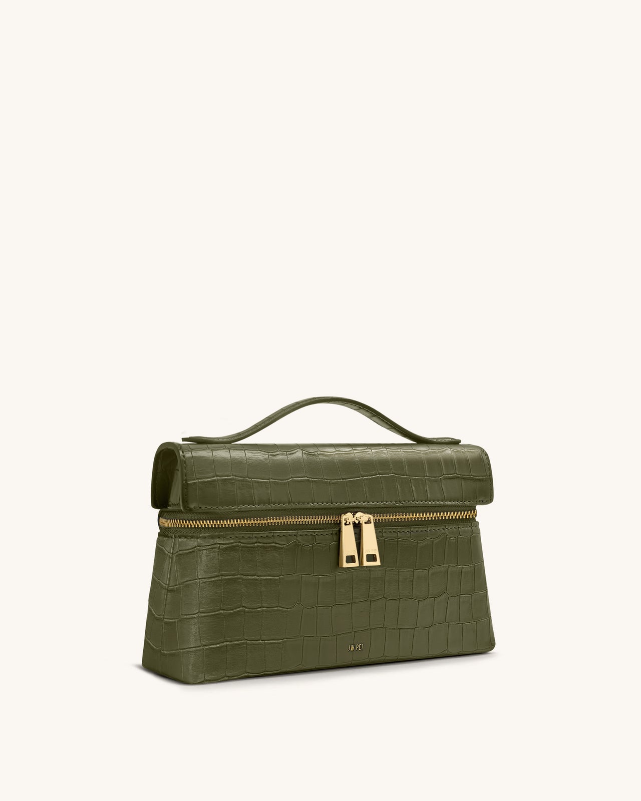 Thea Borsa a Mano con Motivo Coccodrillo - Verde Oliva