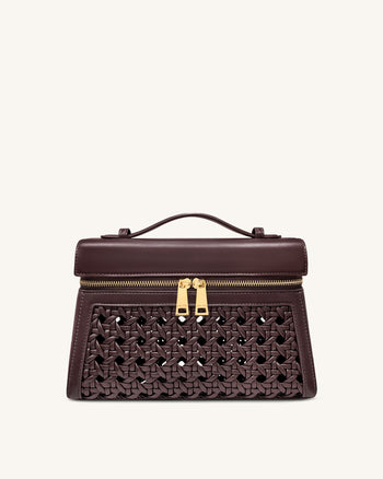 Thea Borsa a Mano Grande Intrecciata - Rosso Scuro