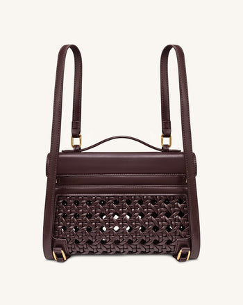 Thea Borsa a Mano Grande Intrecciata - Rosso Scuro