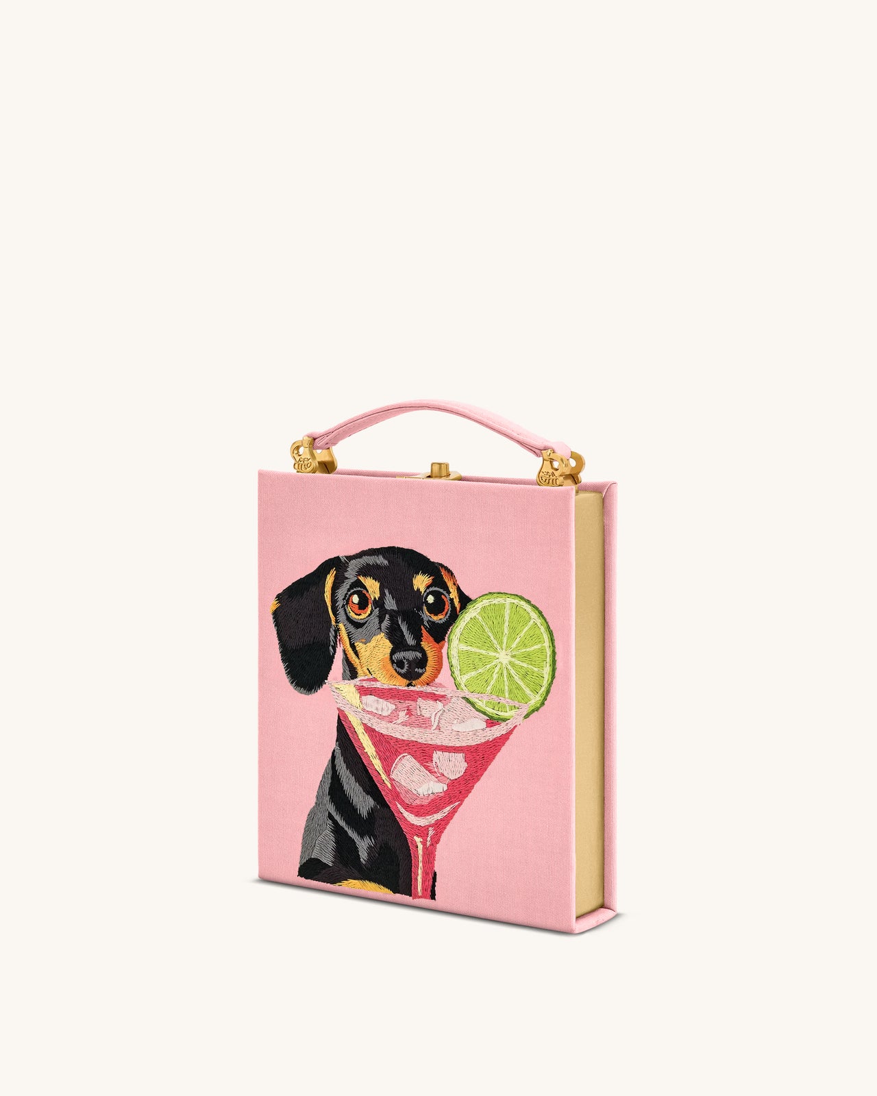 Taya-Puppy Pochette a forma di libro con motivo - Rosa