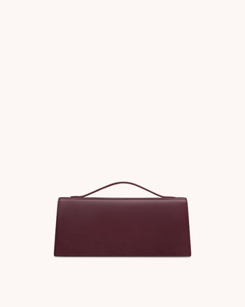 Bolso de Asa Superior con Nudo de Cuerda de Metal Lena - Granate oscuro