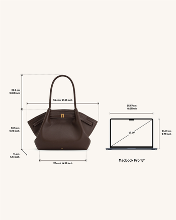 Hana Borsa tote grande - Marrone scuro