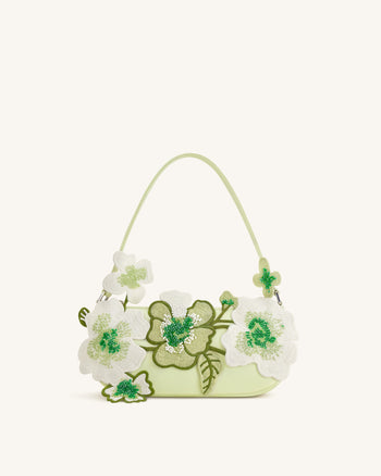Leona Borsa a spalla con perline - Verde chiaro
