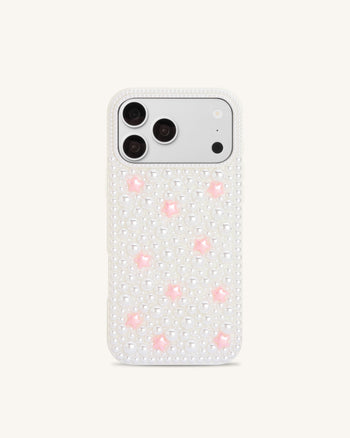 Pearl Cover per telefono decorata con stelle - Bianco