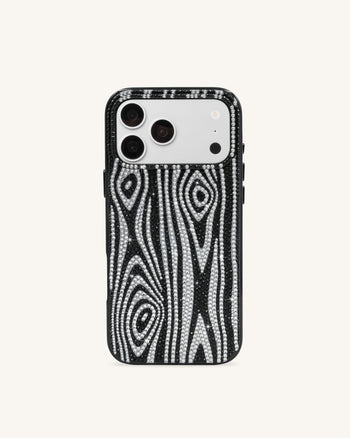 Zebra Custodia per telefono con strass - Nero