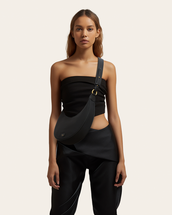 Carly Nylon Saddle Borsa - Nero