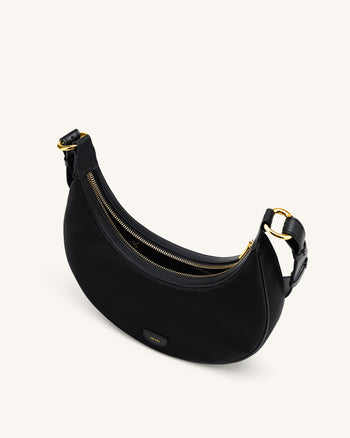 Carly Nylon Saddle Borsa - Nero