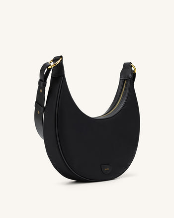 Carly Nylon Saddle Borsa - Nero