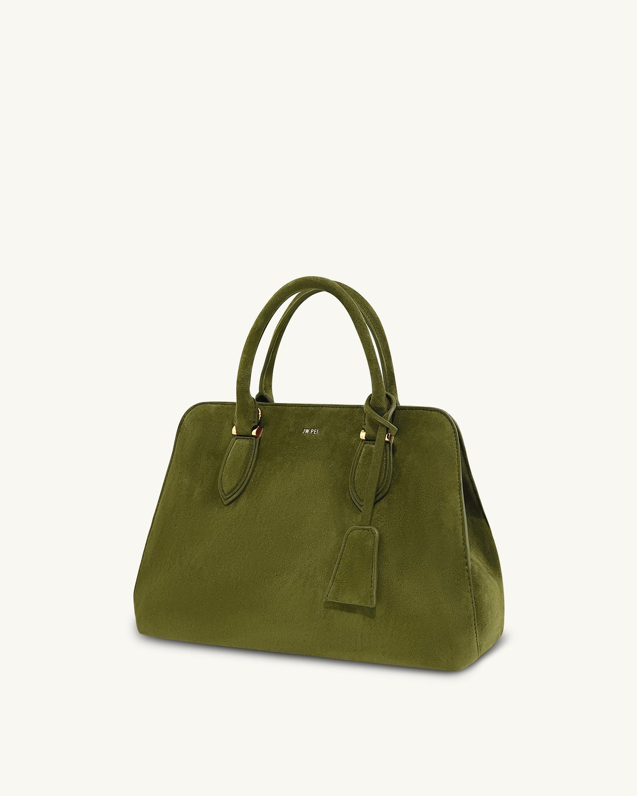 Lara Borsa Tote in Finta Pelle Scamosciata - Verde Scuro