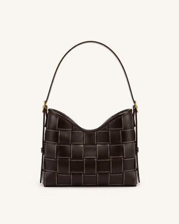 Nadine Borsa hobo intrecciata Dachshund - Marrone scuro