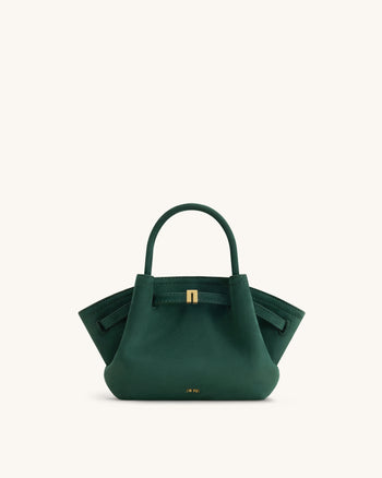 Hana Mini borsa tote in similpelle scamosciata - Verde Foresta