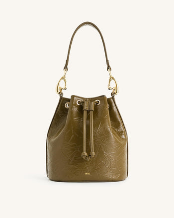 Borsa a Secchiello Yulia Crushed - Verde Oliva Scuro