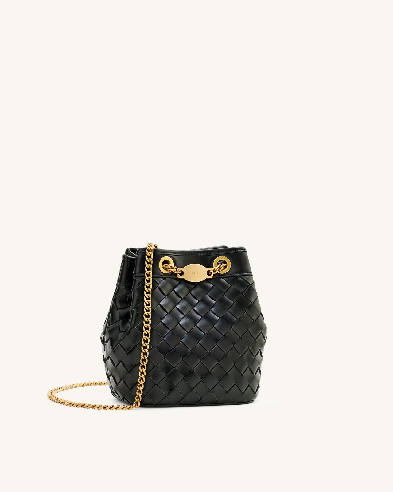 Yara Borsa Secchiello Intrecciata a Mano - Nero