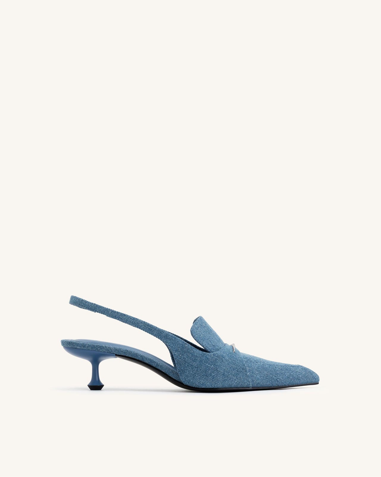 Carla Décolleté con tacco a spillo in denim - Blu