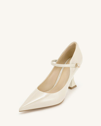 Thalina Décolleté in Vernice - Beige