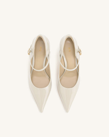 Thalina Décolleté in Vernice - Beige