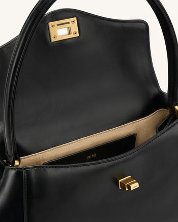 Lucia Borsa a spalla con patta e chiusura a girello - Nero