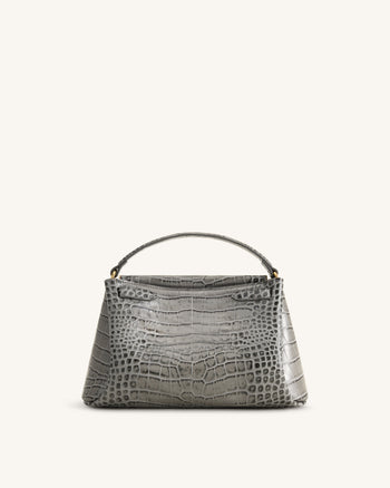 Carmen Borsa a mano effetto coccodrillo - Grigio
