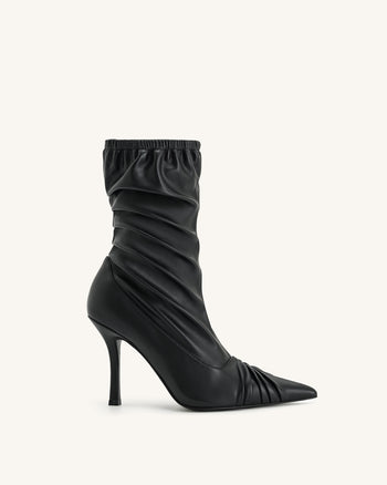 Joanne stivaletti in pelle con dettagli a pannelli - Nero