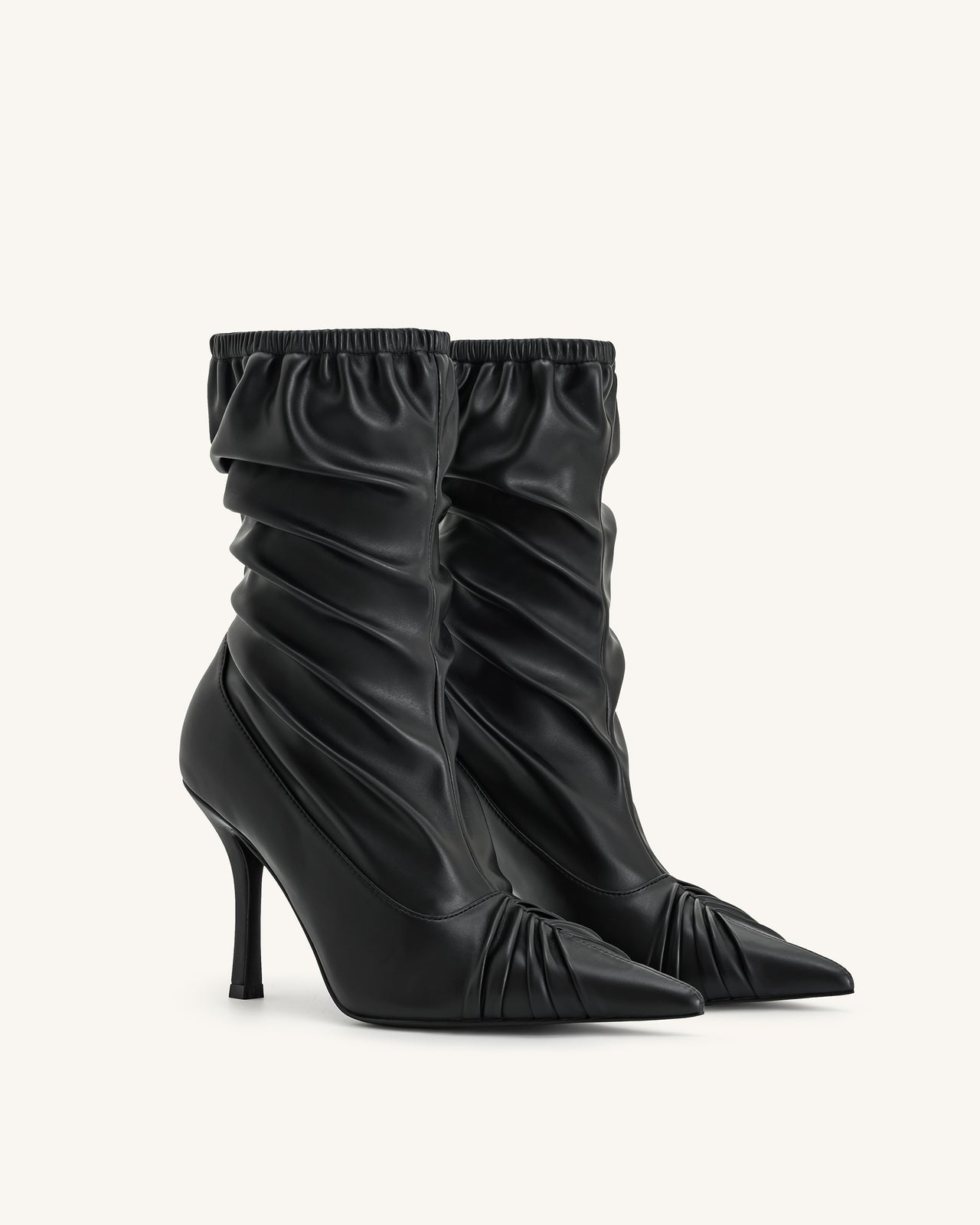 Joanne stivaletti in pelle con dettagli a pannelli - Nero