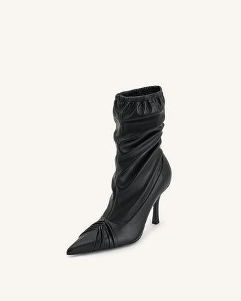Joanne stivaletti in pelle con dettagli a pannelli - Nero