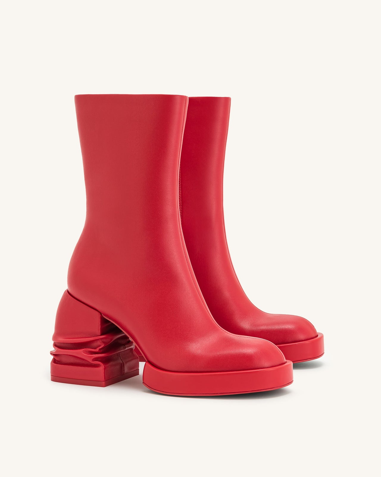 Saylor stivaletti alla caviglia con punta tonda e suola platform - Rosso