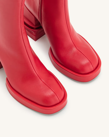 Saylor stivaletti alla caviglia con punta tonda e suola platform - Rosso