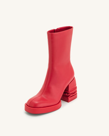 Saylor stivaletti alla caviglia con punta tonda e suola platform - Rosso