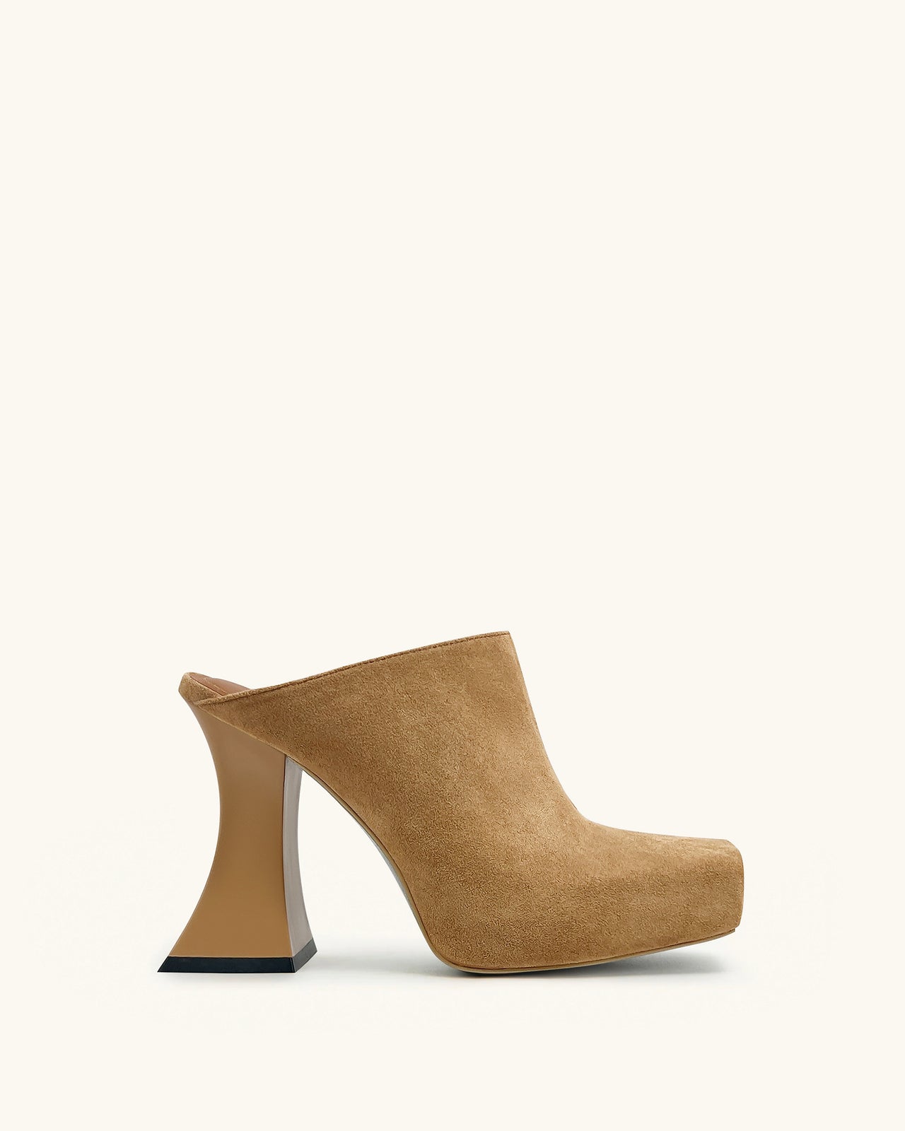 Reyna Mules con Plateau e Punta Quadrata - Marrone
