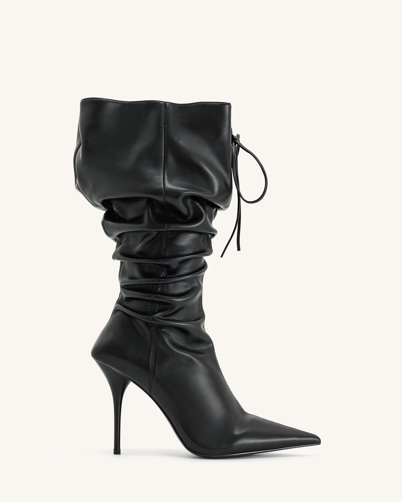 Olivia Stivali con Tacco Alto in Pelle - Nero