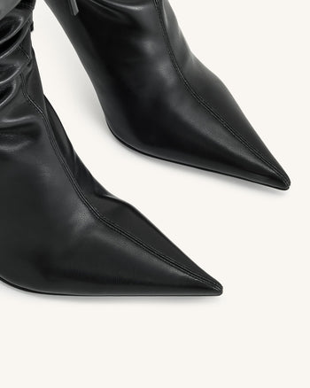 Olivia Stivali con Tacco Alto in Pelle - Nero