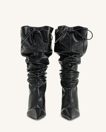 Olivia Stivali con Tacco Alto in Pelle - Nero