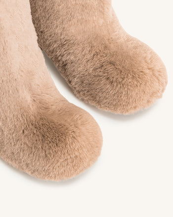 Stivali in Pelliccia Sintetica Slouchy Isabella - Beige