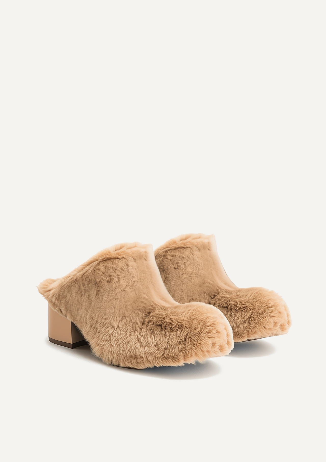 Isabella Mules Morbide in Eco-Pelliccia - Marrone
