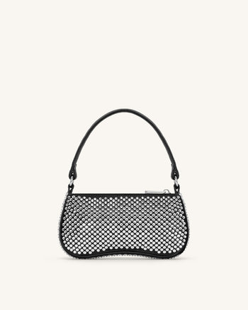 Shoulder Bag Eva Cristalli Artificiali Mini - Nera