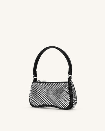 Shoulder Bag Eva Cristalli Artificiali Mini - Nera