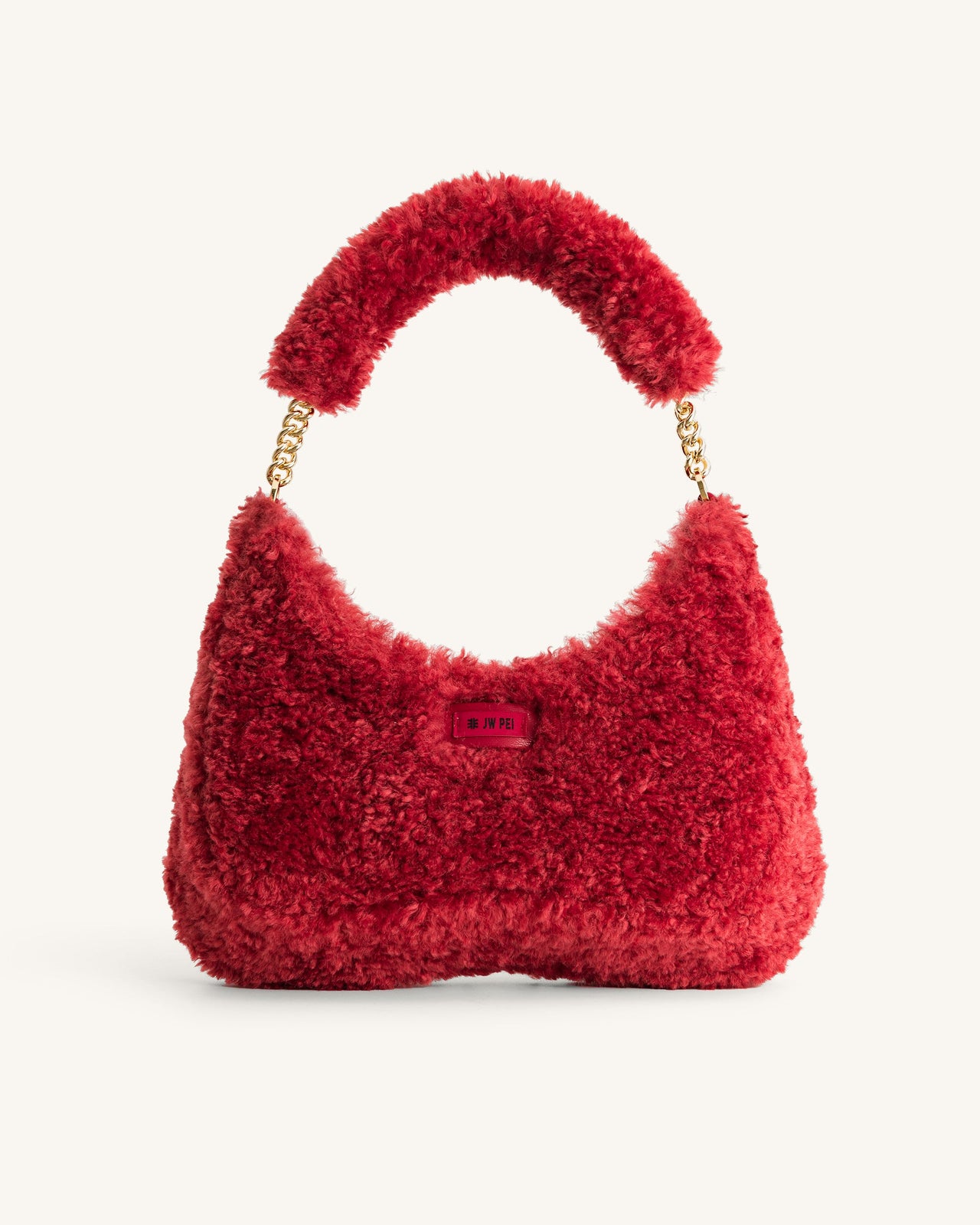Borsa a tracolla in tessuto di finta pelliccia Ruby - Magenta