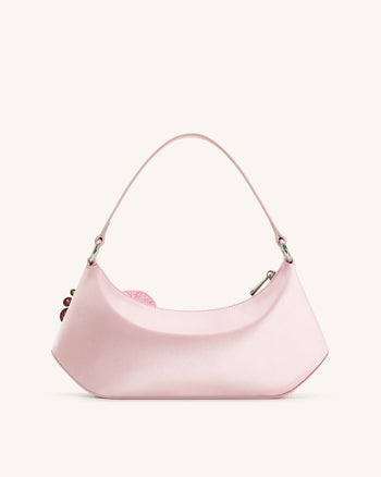Lily Borsa a tracolla ricamata con orchidee - Rosa