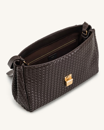 Hilary Borsa a Spalla Intrecciata - Marrone Scuro