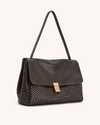 Hilary Borsa a Spalla Intrecciata - Marrone Scuro