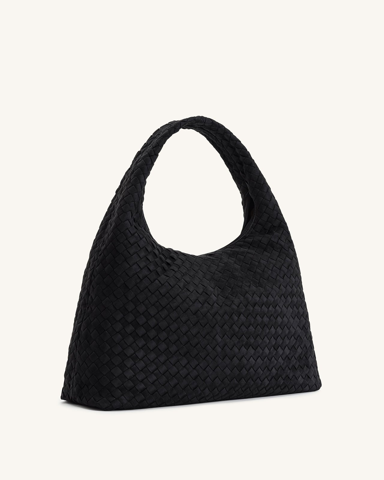 Iaura Borsa A Spalla Intrecciata In Finta Pelle Scamosciata - Nero