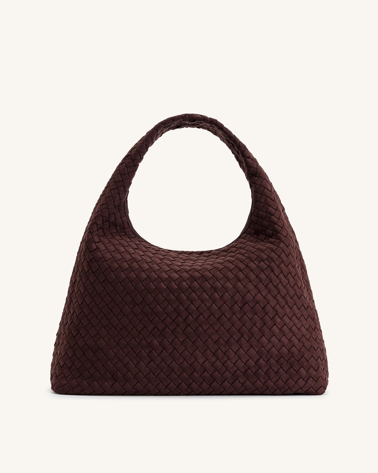 Iaura Borsa A Spalla Intrecciata In Finta Pelle Scamosciata - Marrone Scuro