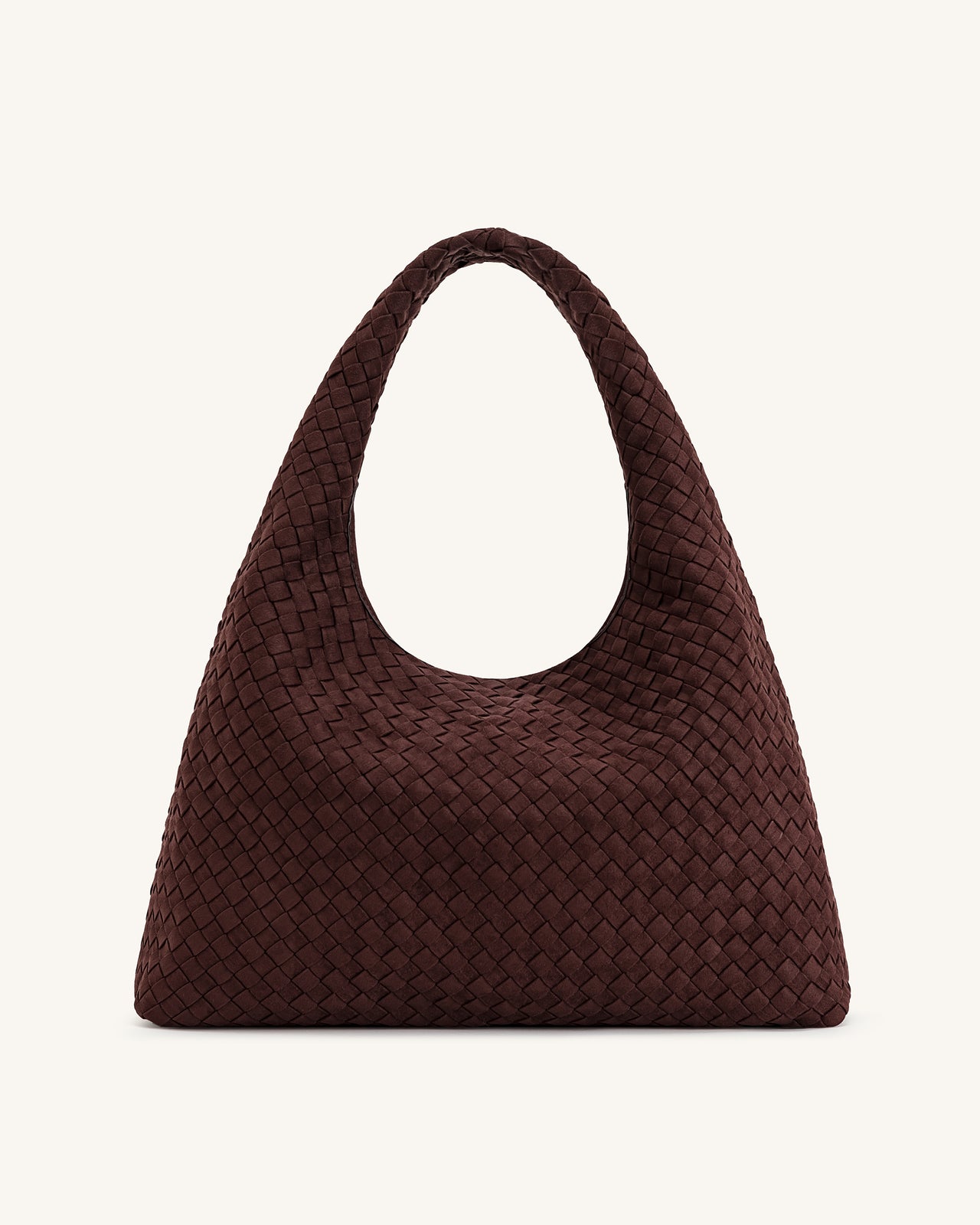 Iaura Borsa A Spalla Intrecciata In Finta Pelle Scamosciata - Marrone Scuro