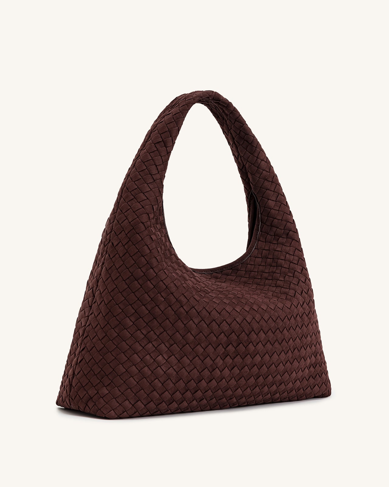 Iaura Borsa A Spalla Intrecciata In Finta Pelle Scamosciata - Marrone Scuro