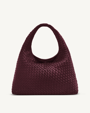 Iaura Borsa a Spalla Intrecciata - Borgogna Scuro