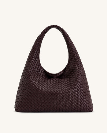 Iaura Borsa a Spalla Intrecciata - Borgogna Scuro