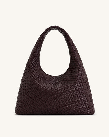 Iaura Borsa a Spalla Intrecciata - Borgogna Scuro