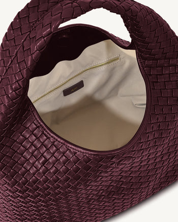Iaura Borsa a Spalla Intrecciata - Borgogna Scuro