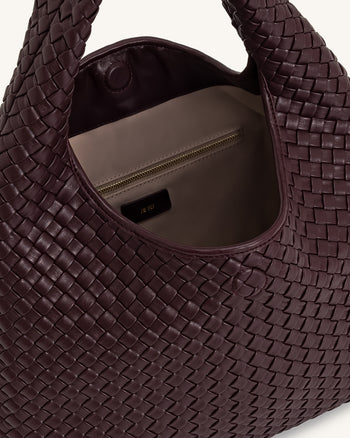 Iaura Borsa a Spalla Intrecciata - Borgogna Scuro